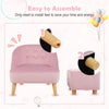 Kids Sofa Set and Ottoman Toddler Velvet Single Sofa Chair with Matching Stool