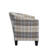 Modern Tartan Fabric Tub Chair Beige or Grey Armchair Occasional Accent Chair
