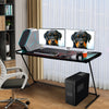 59'' Extra Large Gaming Desk PC Computer Desk RGB LED Lights Z-shaped Table