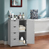 Bathroom Floor Cabinet Storage Cupboard Organizer W/Adjustable Shelf & 4 Drawers