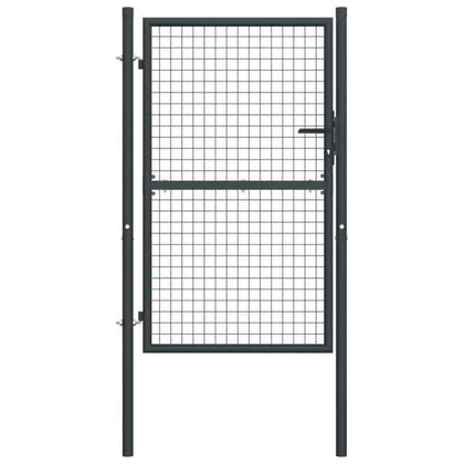 vidaXL Mesh Garden Gate Galvanised Steel 100x225 cm Grey Set