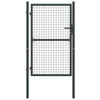 vidaXL Mesh Garden Gate Galvanised Steel 100x225 cm Grey Set