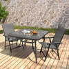 Large Garden Table Outdoor Square GlassTop Patio Bistro Dining Tea Table w/ Hole