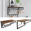 Wall-Mounted Wooden Floating Shelf Clothes Hat Hook Creative Coat Storage Rack
