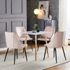 Set of 2 Pink Velvet Dining Chairs Kitchen Dinning Room Metal Leg Padded Modern
