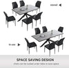 jiexi MDF Dining Table and PU Leather Chairs w/ Middle Butterfly Extension Leaf