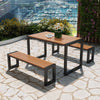 Outdoor Plastic Wood table Table & Chair Sets Yard Garden Armchair Table Set