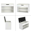 Shoe Bench Storage Rack Shelf Wooden Shoes Cabinet with Soft Seat Hallway Bench
