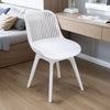 4x Plastic Chairs Dining Living Rooom Kitchen Office Lounge Seat Breathable Back