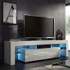 Modern TV Cabinet Unit Stand w/ LED Strip Remote Control Storage Drawer Shelf UK