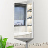 White Bathroom Mirror Cabinet Wall Mounted Storage LED Unit Corner Wooden Shelf