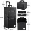 3 in 1 Large Makeup Case Trolley Cosmetic Vanity Beauty Storage Box Wheels &Lock