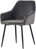 1/2/3/4X Velvet Dining Armchair Grey Chair Padded Seat Metal Legs Office Kitchen