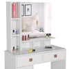 Dressing Table with Drawers, Mirror Stool Set Makeup Desk Vanity Table Bedroom