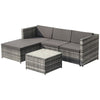 Rattan Garden Patio Corner Sofa Lounge Set Outdoor Garden Furniture Set Grey