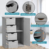 Bathroom Floor Cabinet Storage Cupboard Organizer W/Adjustable Shelf & 4 Drawers