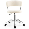 Faux Fur Home Office Chair Sherpa Swivel Desk Chair Adjustable Height Rolling