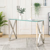 Slim Console Table Side Narrow Desk Kitchen Hallway Stand Rectangular Glass Unit
