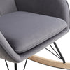 Grey Fabric Upholstered Rocking Chair Leisure Sofa Chair Tufted High Back Rocker