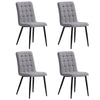 4PCS Linen Velvet Dining Chairs Padded Seat Kitchen Room Chair Black Metal Legs