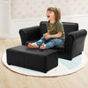 2 PCS Kids Sofa Set 2 Seat Children Couch Upholstered Armchair Lounge W/ Ottoman
