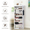 7-tier Double Shoe Storage Tower Organiser Unit Home Display Shelf Rack Stand