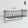 Wall Mounted Shelf Wire Rack Storage Unit With Hooks Basket Hanging Hanger NEW