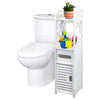 NEW White Wooden Bathroom Storage Unit Cabinet Standing Toilet Paper Holder UK
