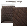 2x Modern Dining Chairs Faux Leather High Back Diamond Design Brown Chairs