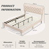 King Size Modern Linen Upholstered Platform Bed Frame Wooden Slats Bed Frame