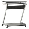 Small Computer Desk on Wheel PC Table w/ Sliding Keyboard for Home Office Study