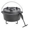 Pre-seasoned Cast Iron Dutch Oven Stockpot Camping Stew Pots w/ Lid Lifter Stand