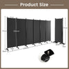 6-Panel Room Divider 172cm Folding Privacy Screen Rolling Portable Wall Divider