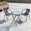 Three-Piece Rattan Garden Furniture 2 Seat Bistro Table Chair Outdoor Patio Set