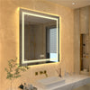 Elegant Bathroom Mirror Dual Light LED Wall lighted Mirror Vertically Horizontal