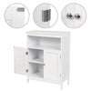 Bathroom Storage Cabinet Shelf Cupboard Unit Free Standing Furniture MDF White