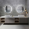 24" Round LED Bathroom Mirror Dual-Lights Smart Vanity Mirror Memorize Function