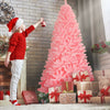 Decorative Pink Artificial Christmas Tree Xmas Full Tree Mall Seasonal Holiday