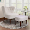 Teddy Velvet Upholstered Single Sofa Chair Occasional Accent Chair w/Footstool