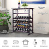 24 Bottle Capacity Wine Rack Free Standing Wine Display Shelf 18 Glass Holder