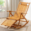 Extra Widen Bamboo Rocking Chair Recliner Lounger Swing Armchair Bed Relaxing