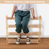 4 TIERS BAMBOO SHOE RACK FOOTWEAR ORGANISER WOODEN STORAGE SHELVES STAND
