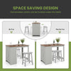 3 PCS Pub Dining Table Set Counter Height Table & 60cm Saddle Stools Set of 2