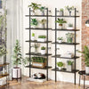 Industrial Ladder Shelf 5-Tier Bookcase Rack 180CM Storage Unit (Black)