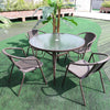 Outdoor Garden Dining Table Chair Seat Patio Picnic Furniture Set W/Parasol Hole