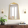 Arch Mirror Wall Mounted Vanity Makeup Bathroom Metal Frame Floral Decor Mirror