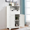 Bathroom Floor Cabinet Wooden Storage Cupboard with Adjustable Shelf & Doors