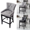 Bar Stools Set of 2 Bar Chairs Linen High Bistro Stools Kitchen Breakfast Chair