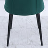 4x Velvet Dining Chairs Padded Seat Retro Metal Legs Office Kitchen Lounge Chair