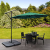 3M Banana Parasol Cantilever Umbrella Sun Shade Canopy Garden Outdoor w/ Base UK